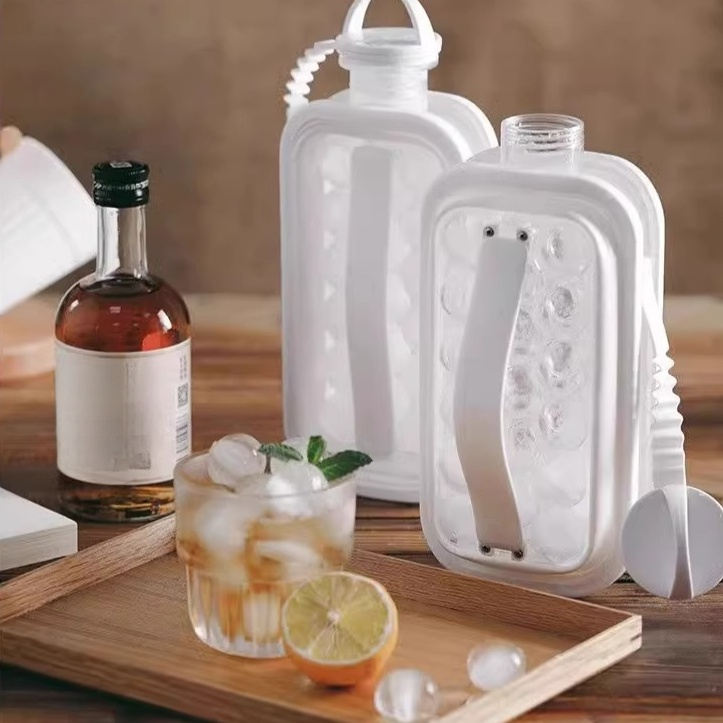 Portable 2-in-1 Ice Ball Water Bottle, On-the-Go Ice Maker Bottle