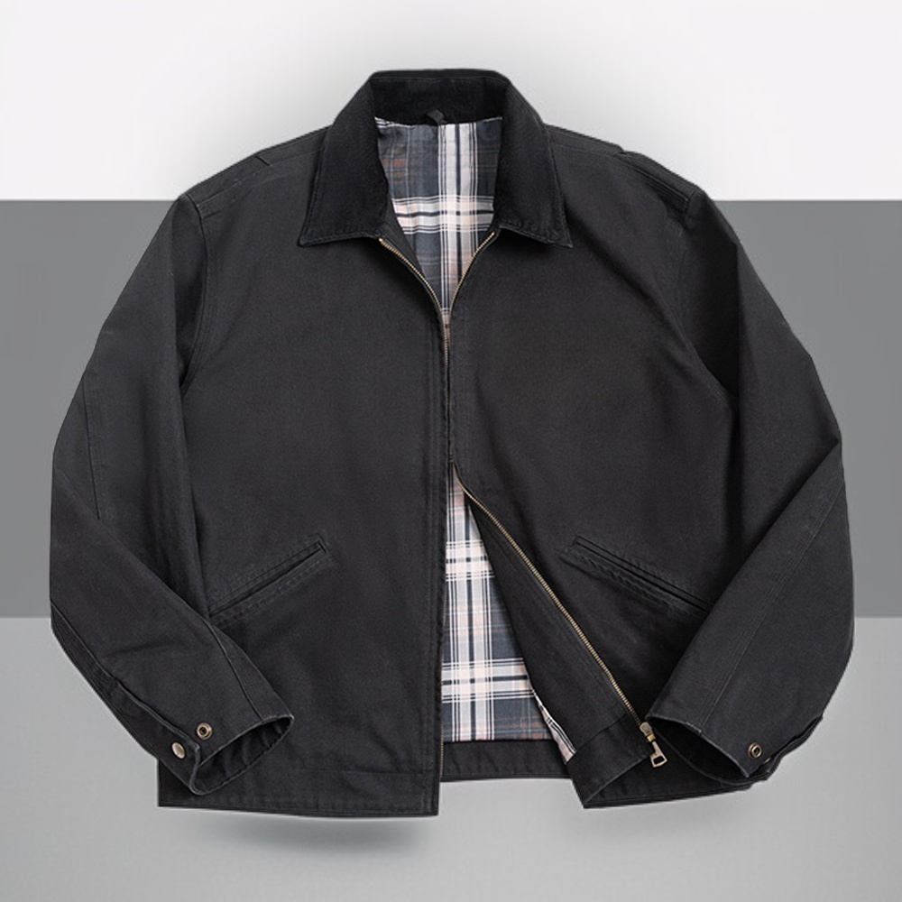 따뜻한 소재의 남성 터틀넥 재킷 디테일