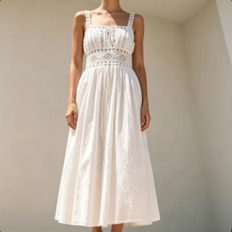 Urlaubsstil Kleid mit Vintage-Charme und Rüschen