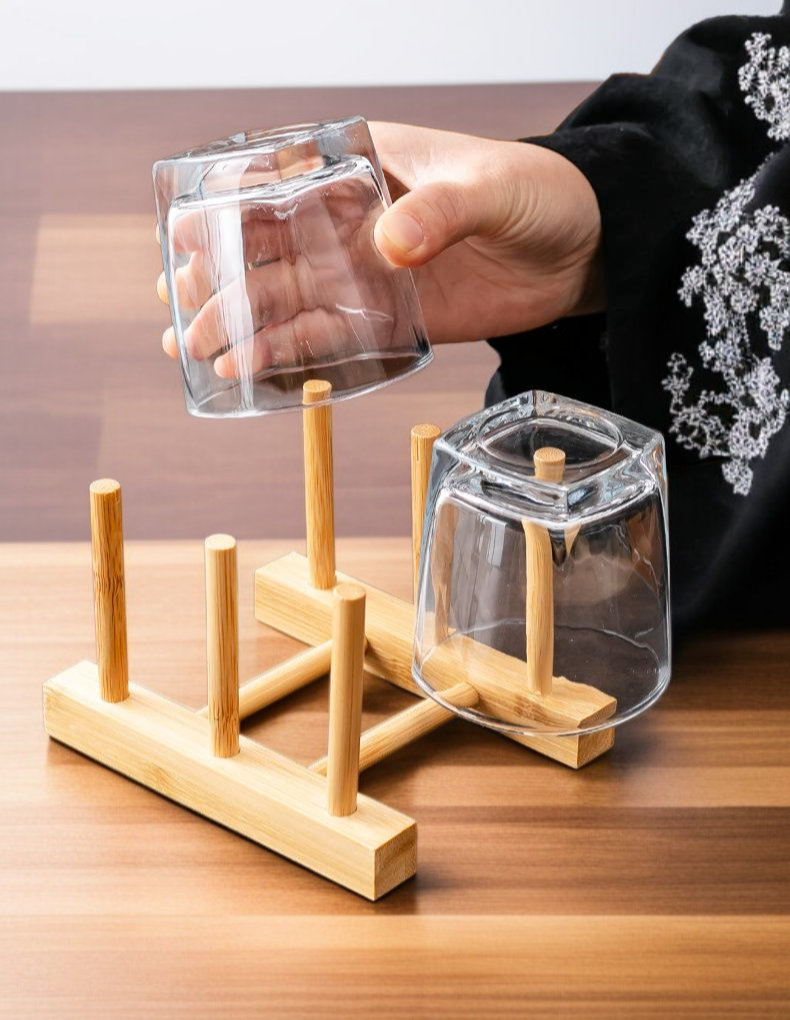 Space-saving cup drying rack
