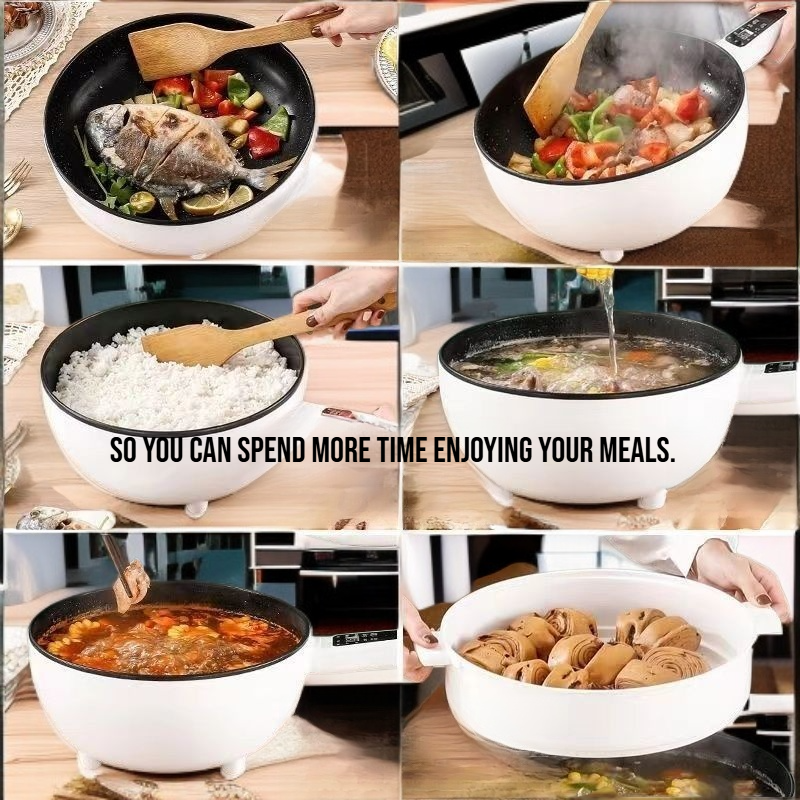  Large Capacity Electric Frying Pan for Home Use