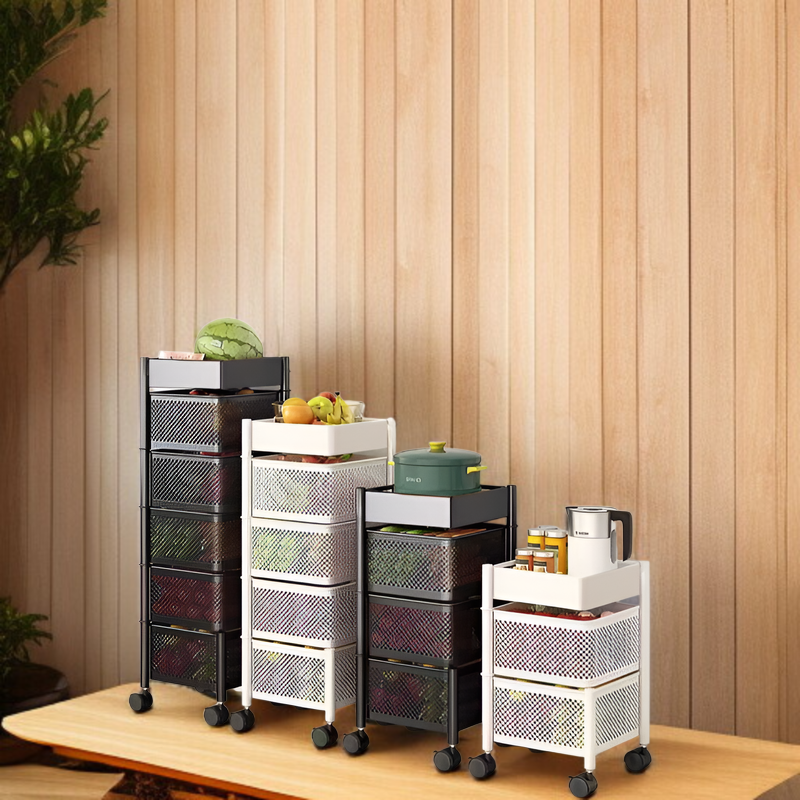 キッチンラック キッチンワゴン キャスター付き 大容量 通気性 収納ワゴン 収納ボックス キッチン収納 キャスターワゴン キッチンカート おしゃれ スリム ワゴン 小物隙間収納 ペットボトルラック 冷