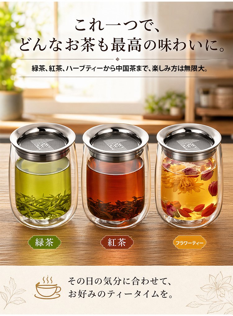 【職人仕上げ】ダブルウォール茶こし付きティーボトル - detail 19