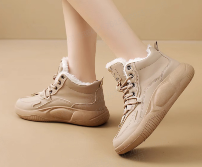 【가벼운 다리 만들기】리얼 가죽, 안감, 미끄럼 방지 키높이, 워머부츠굽