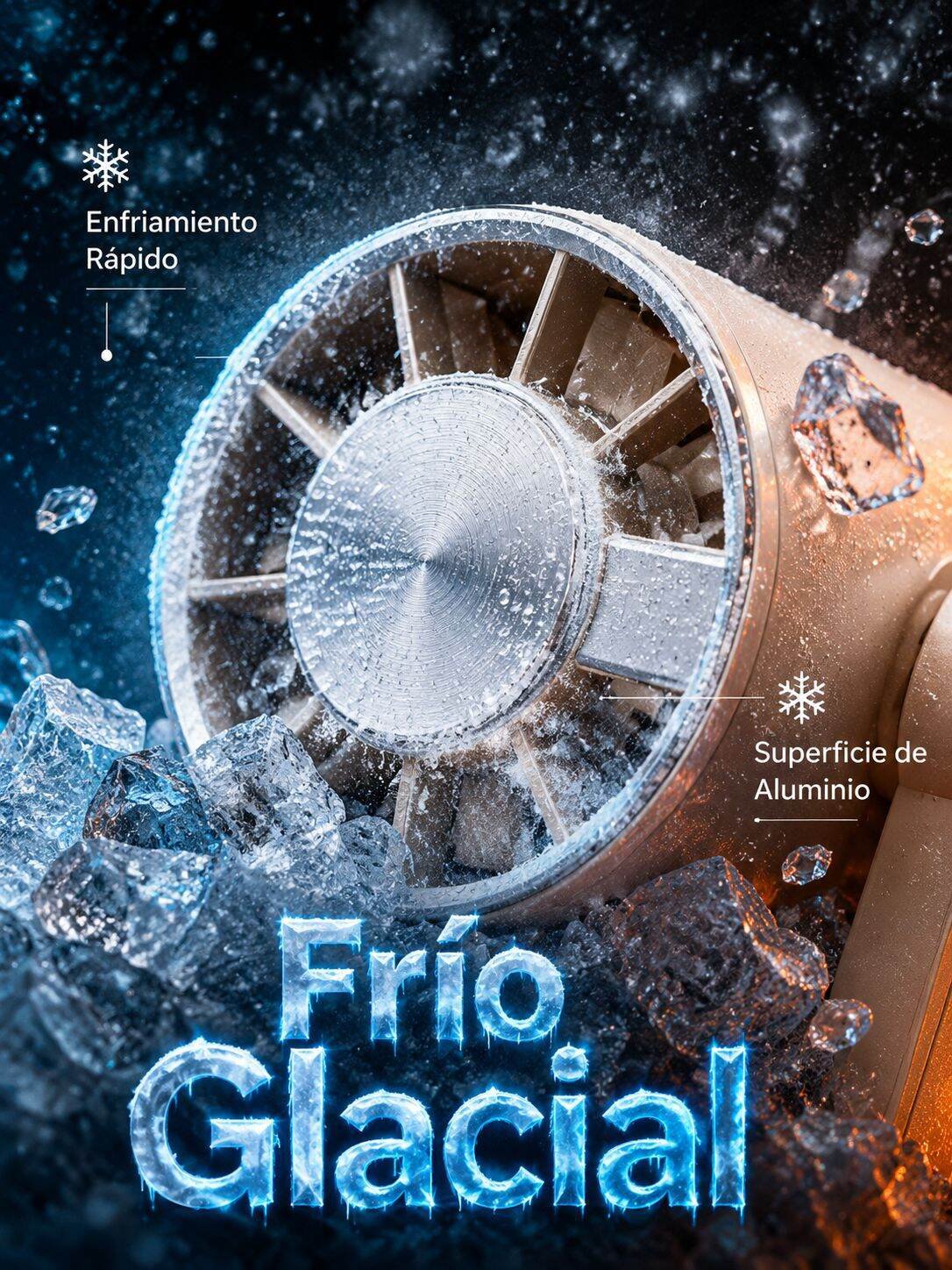 Ventilador portátil de mano con función de enfriamiento por hielo