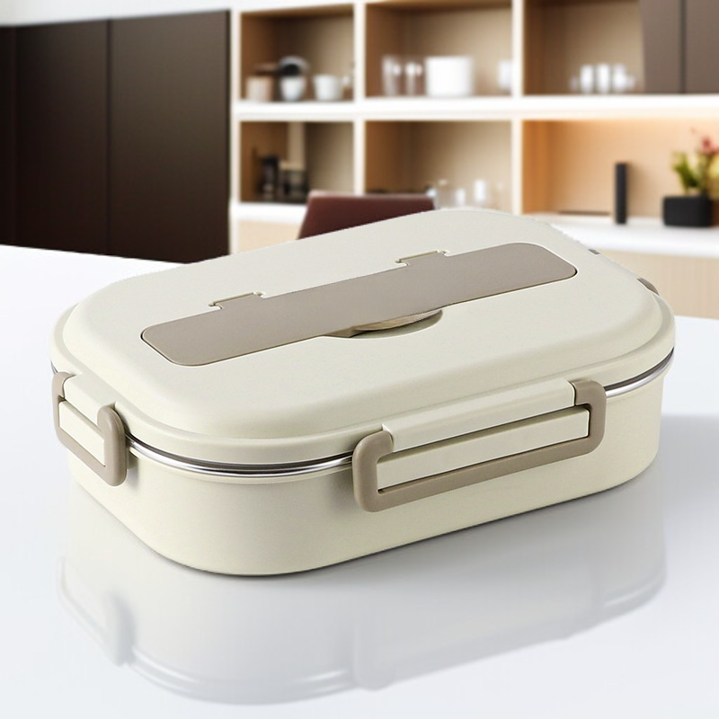 حافظة طعام حرارية ستانلس ستيل مع طقم ملاعق وحامل هدية