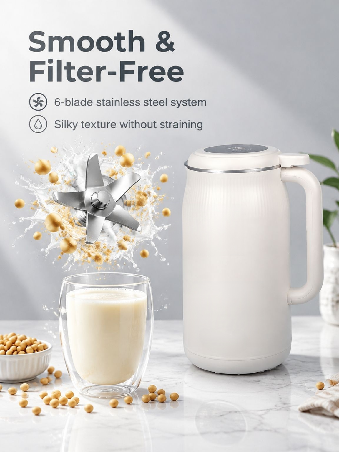 High-speed soy milk blender for making homemade soy milk