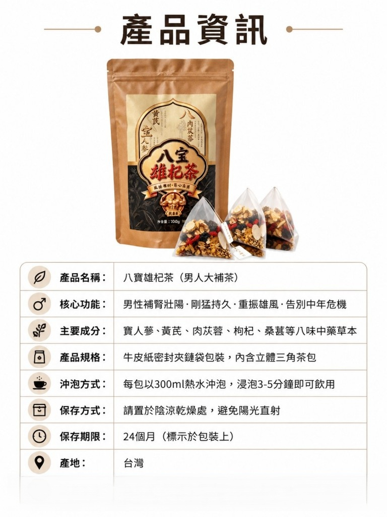【男人大補茶】八寶雄杞茶