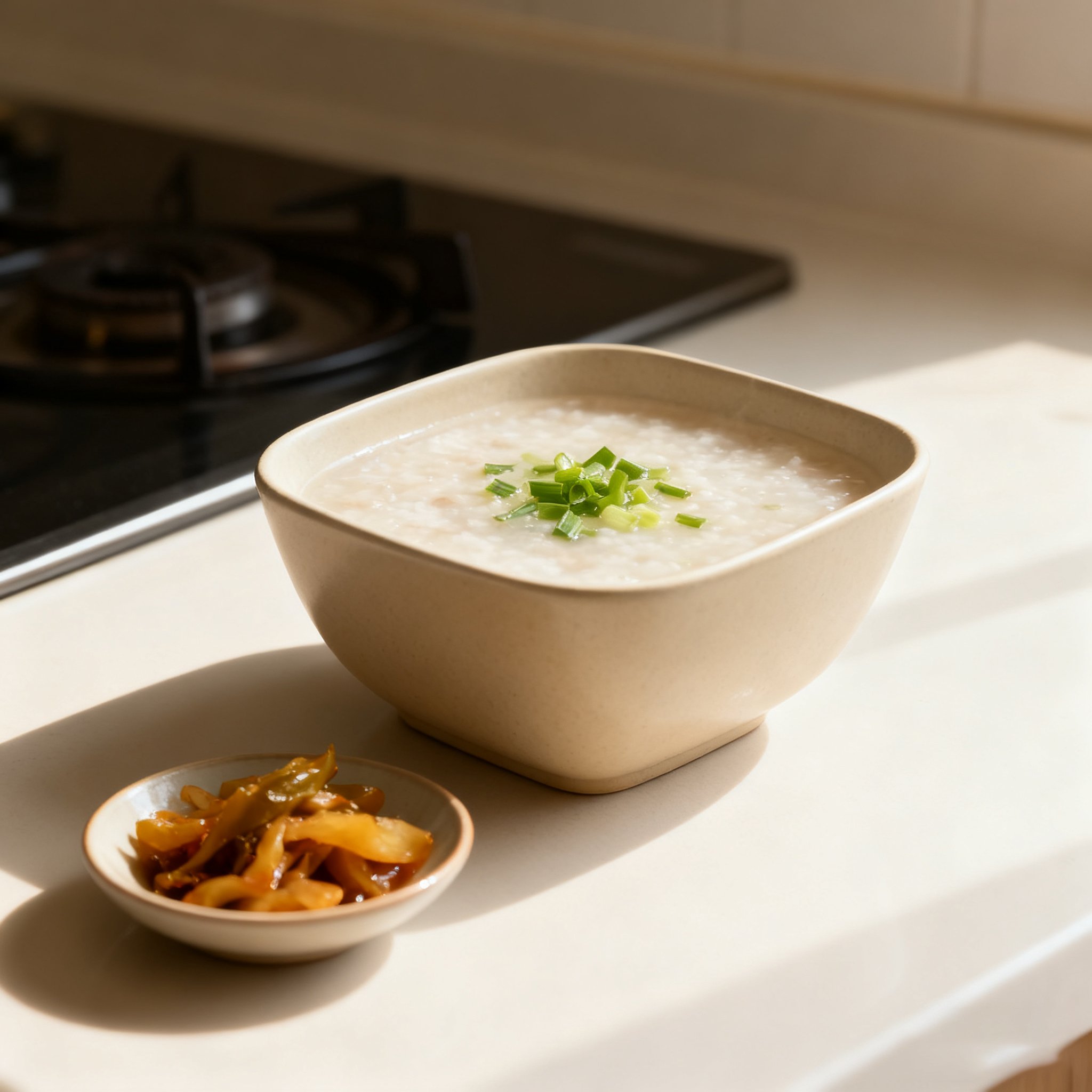 Detailansicht der hellkhakifarbenen Servierschalen