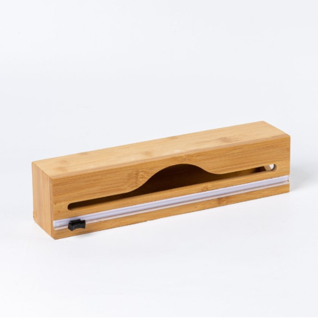 キッチン多機能ラップ分割器竹製収納ボックス