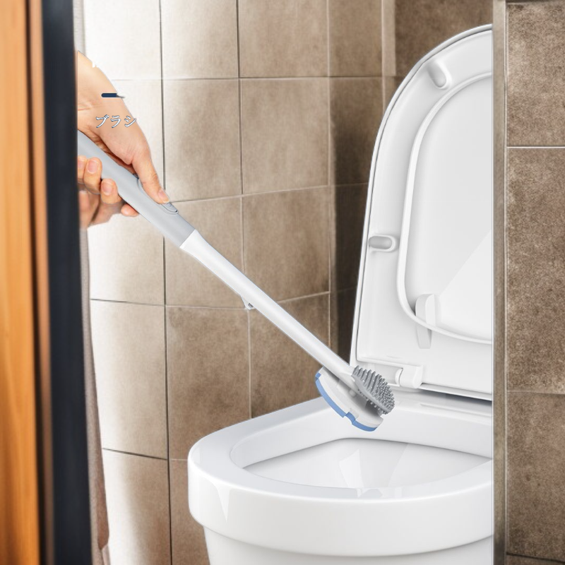 交換可能なブラシヘッド付き使い捨てトイレブラシ