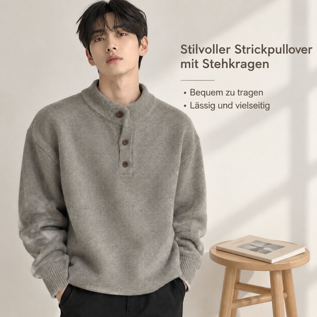 Modischer Herren-Strickpullover im Loose Fit