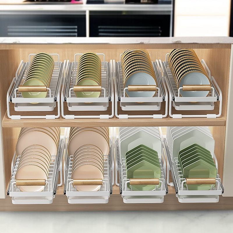 테이블 접시 선반 미끄럼 방지 물빠짐 선반 수납 바구니 주방 찬장
