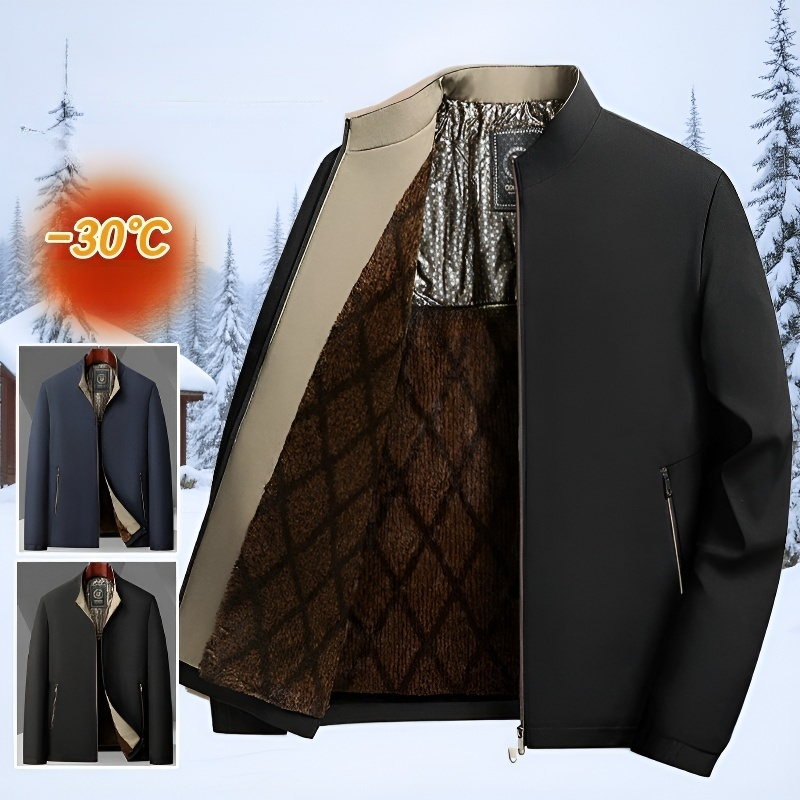 中年のお父さんのための厚いフリースジャケット