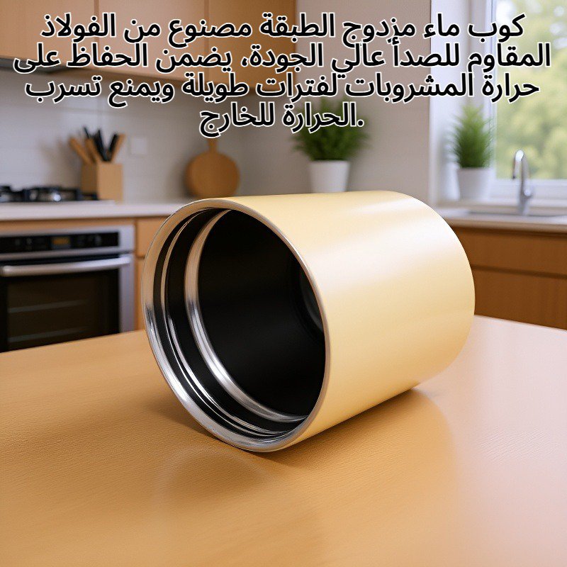 كوب ماء مزدوج الطبقة من الفولاذ المقاوم للصدأ