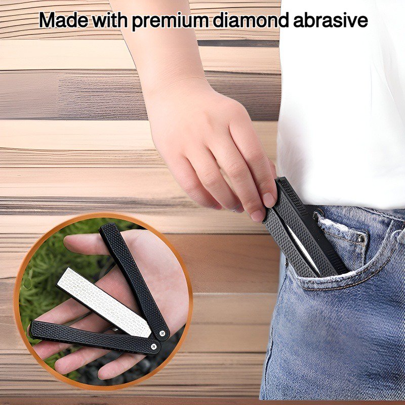 Fan-shaped diamond sharpener