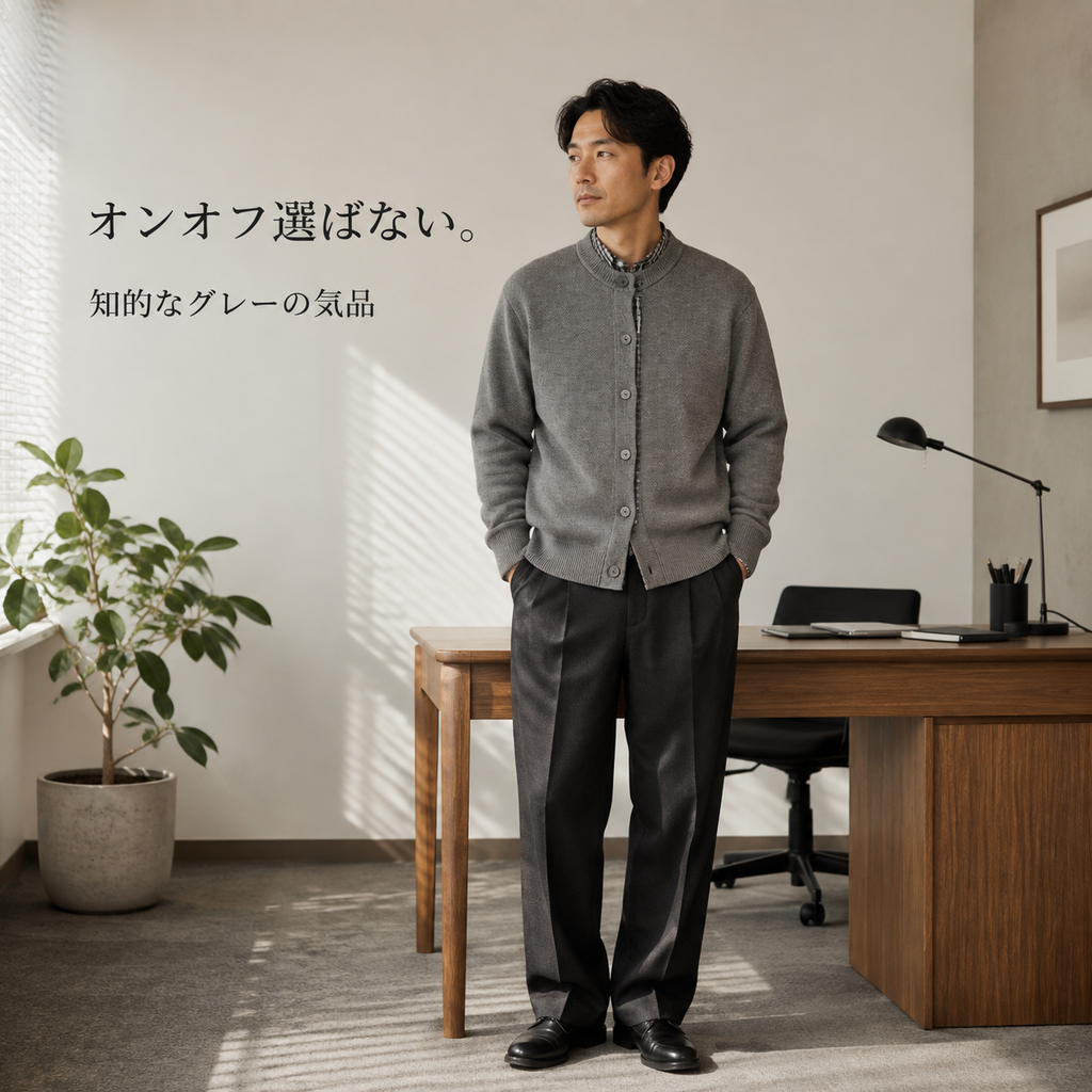 紳士春秋冬季レトロスタイル二重風ニットカーディガン