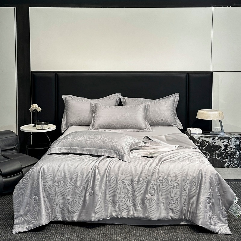 ผ้าห่มฤดูร้อนใยไลโอเซลลายแจ็คการ์ด ผิวสัมผัสนุ่มลื่น ใช้กับแอร์ได้ ซักเครื่องได้