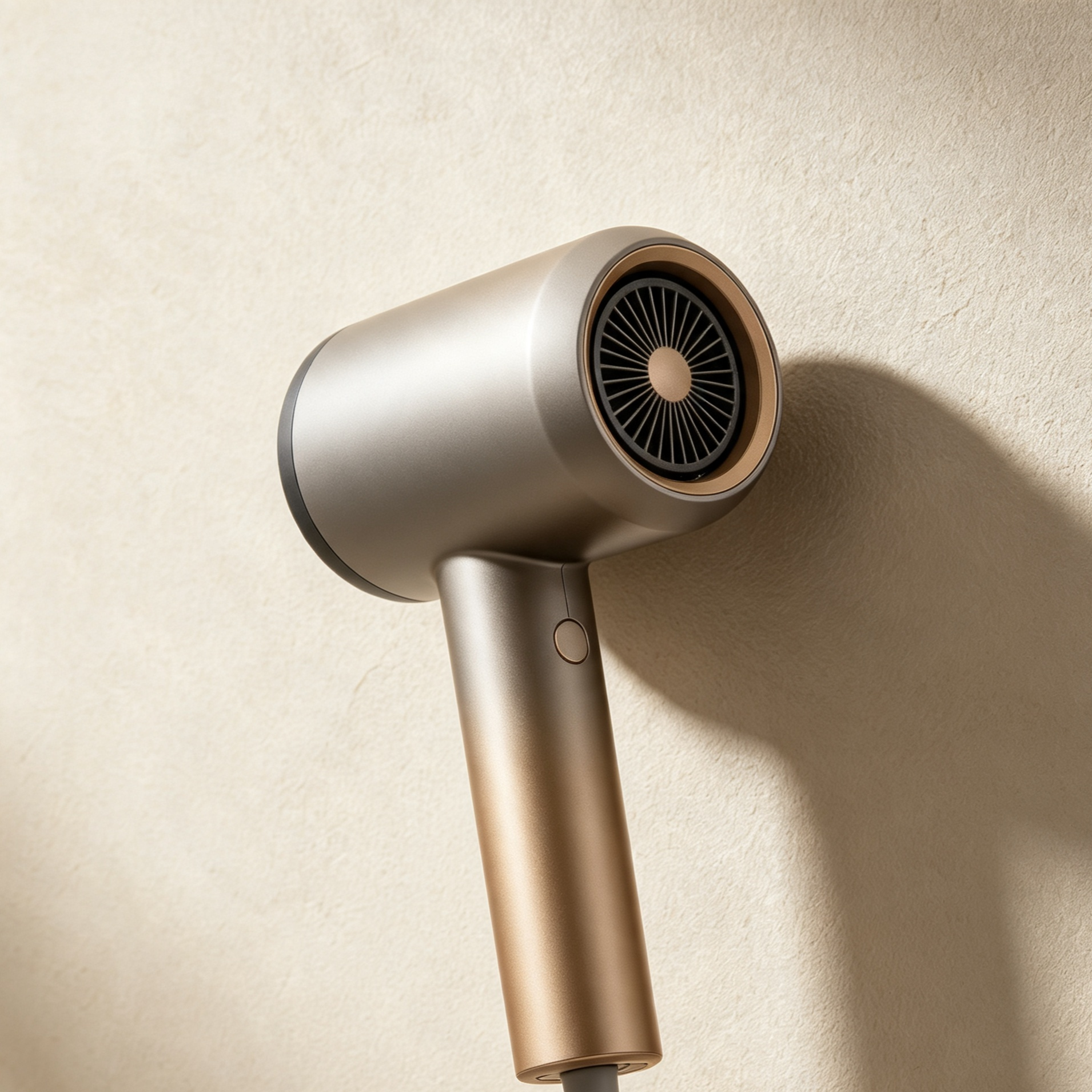 Hair dryer in use for fast frizz-free drying