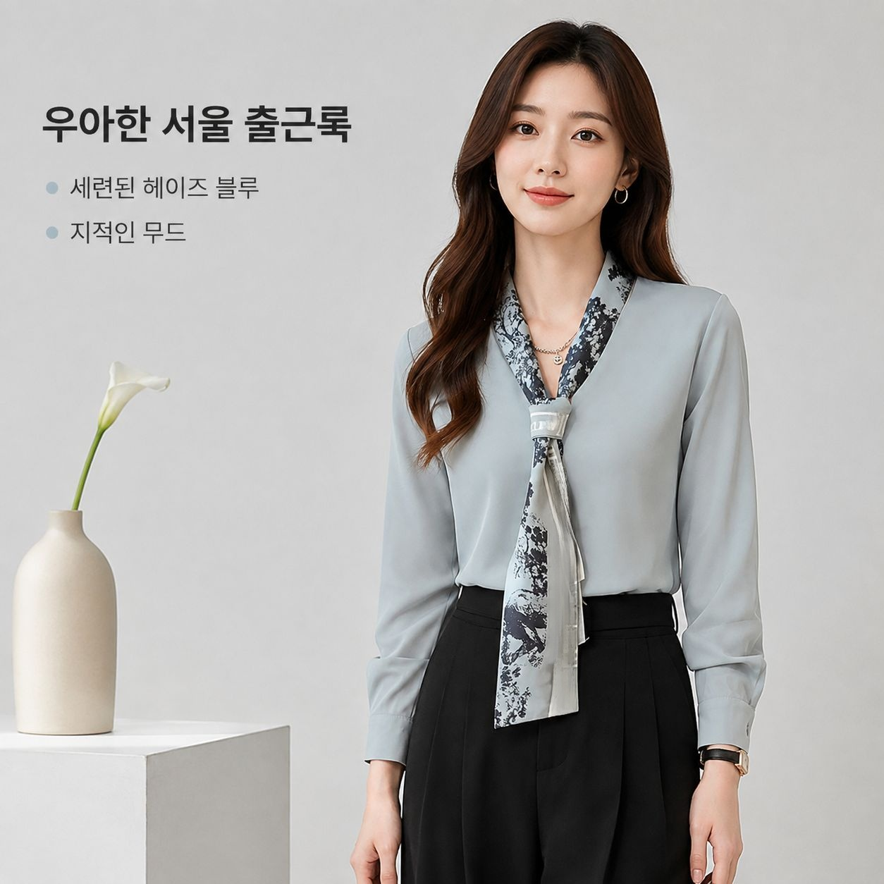 봄가을 신상 쉬폰 긴팔 셔츠 여성용