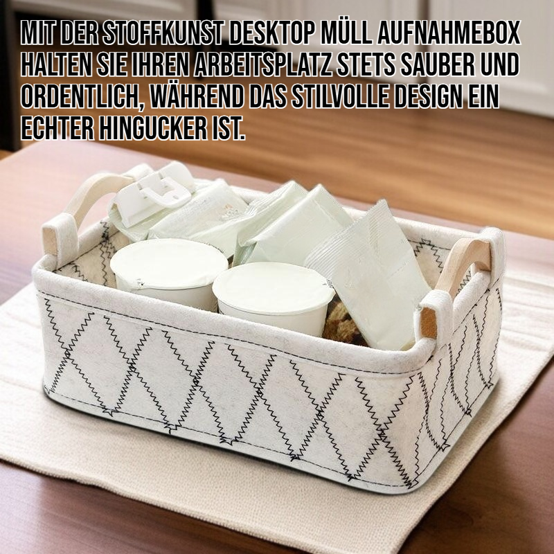 Stoffkunst Desktop Müll Aufnahmebox