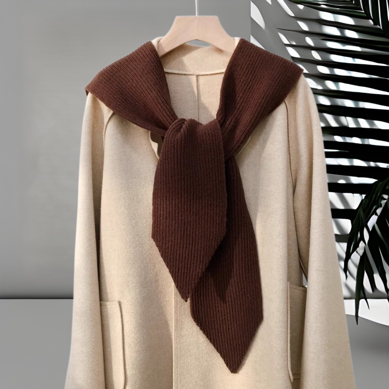 連帽披肩保暖針織圍脖