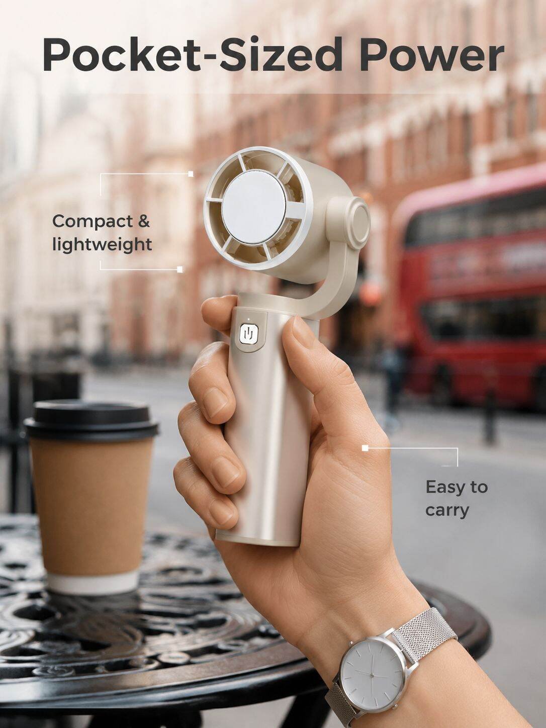 Portable Handheld Fan with Cooling Chip, Wearable Neck Fan & Desktop Stand, Mini Personal Fan