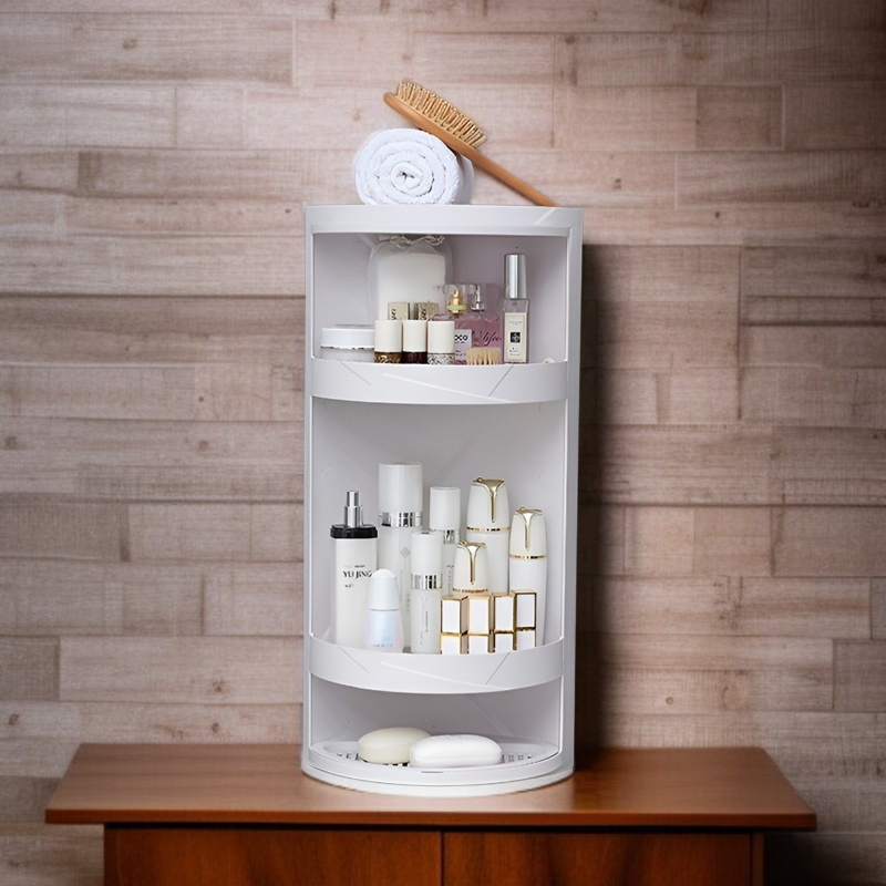 Badezimmer-Drehgestell, mehrschichtiges Toiletten-Eck-Wandaufbewahrungsbox, stanzfreies Duschaufbewa