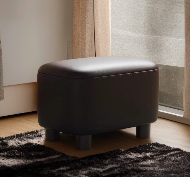 Compact household stool under a desk