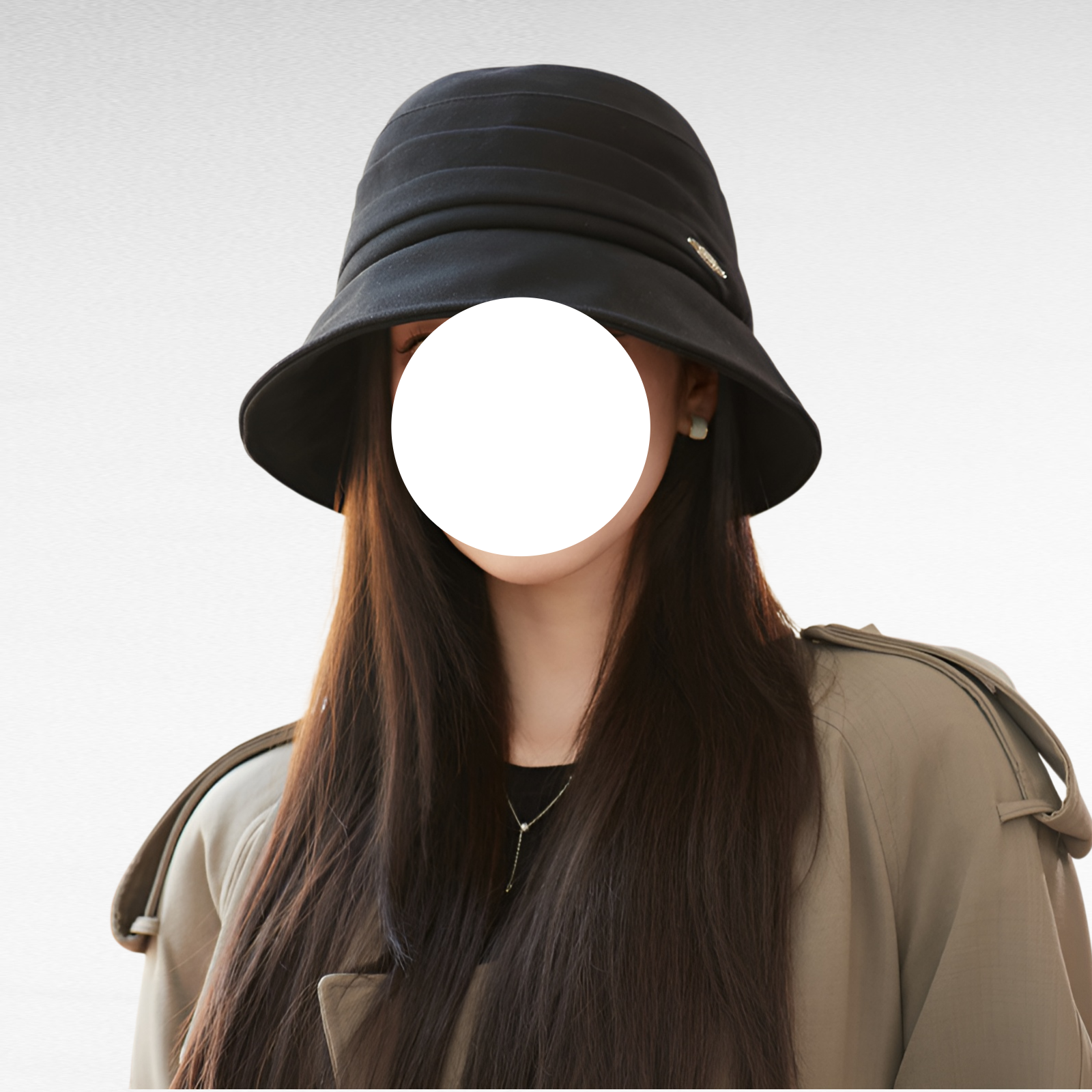 가을 겨울 여성 버킷햇, 얼굴 작아 보이는 대두 사이즈, 노메이크업 스타일