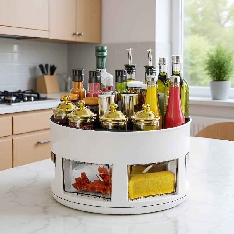 Space-saving spice rack storage for small kitchens