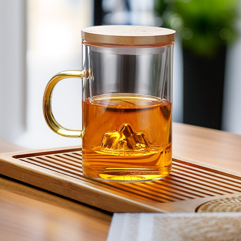 แก้วน้ำแก้วใส สไตล์มินิมอล สำหรับเครื่องดื่ม