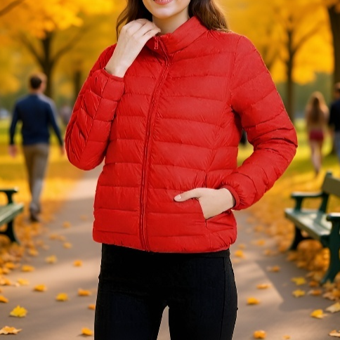 가을 겨울 여자 아우터 박시 후드 쇼트 화이트 오리털 경량 패딩