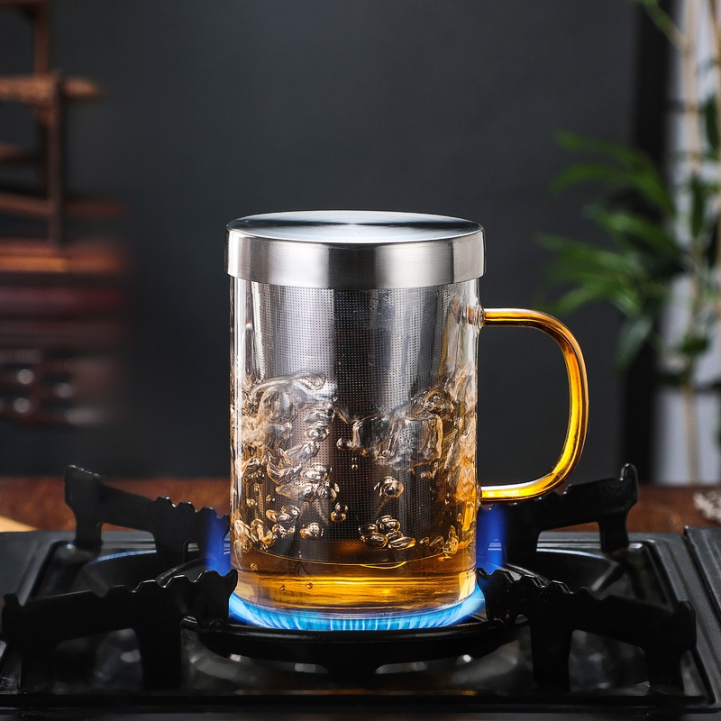 玻璃不鏽鋼過濾茶杯