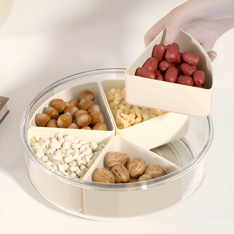 New lidded, compartmentalized fruit plate