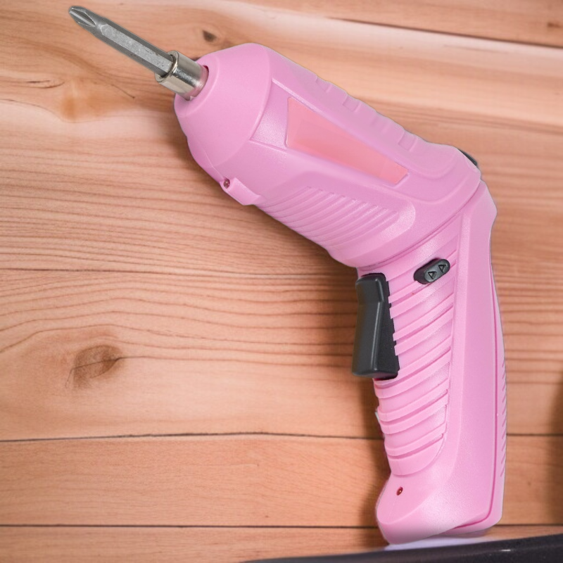 룽샤 전동 드라이버 휴대용 핑크 충전식 무선 충전 접이식 케이블 나사 비트