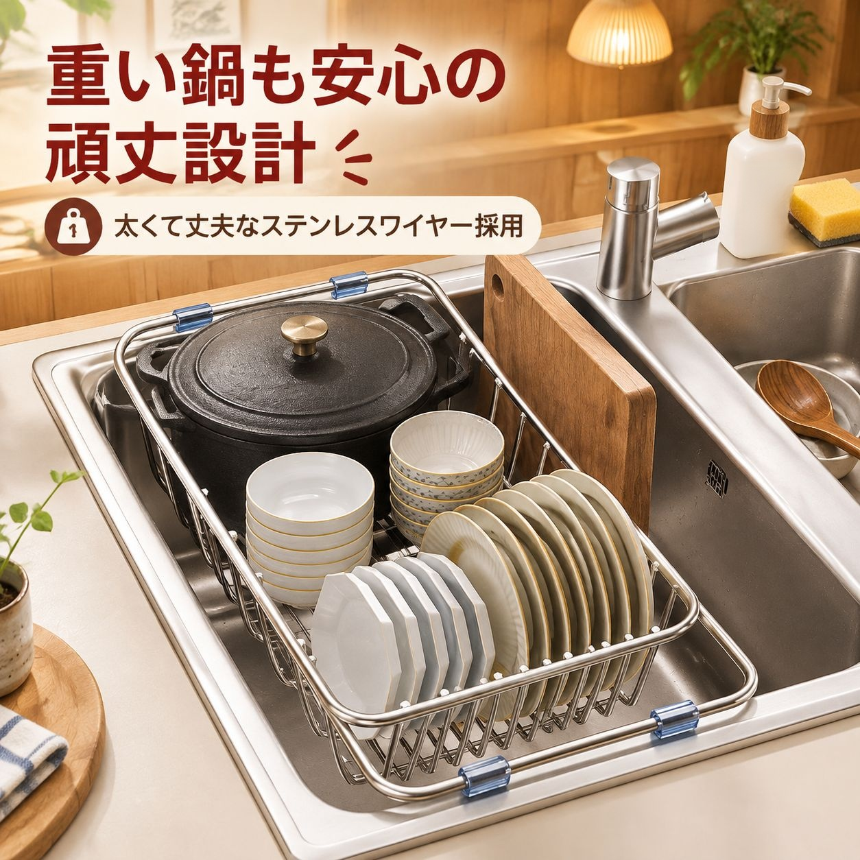 キッチン用ステンレス水槽排水バスケット
