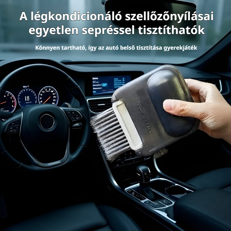 Autó és billentyűzet tisztító résekhez – 3 az 1-ben hordozható kefe szellőzőkhöz és lencséhez