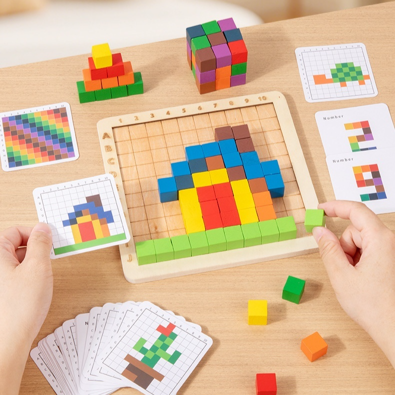 어린이용 색상 정육면체 블록