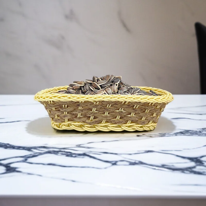 Two-color multi-functional rattan storage basket