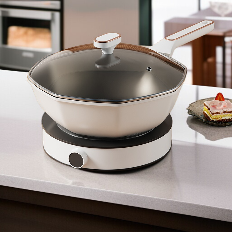 가정용 프라이팬 매끈한 평저팬 팔각 볶음팬 깊은 논스틱팬