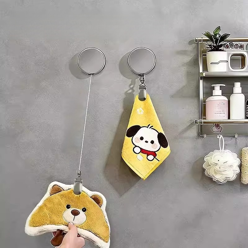 4CM 타월걸이 클립 이지릴 노타공 평면 스틸와이어 스펀지 접착식 리트랙터