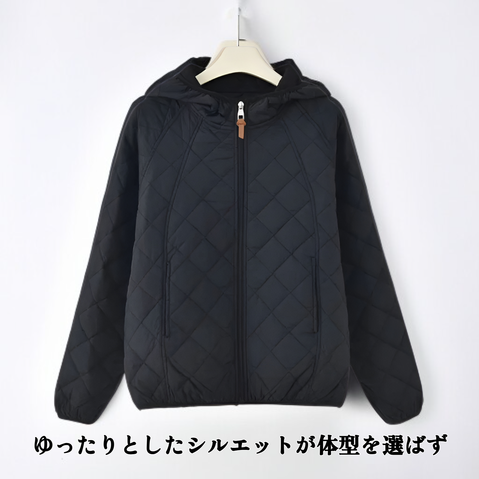 暖かくゆったりとしたフード付きコットンパッド入りレディースコート