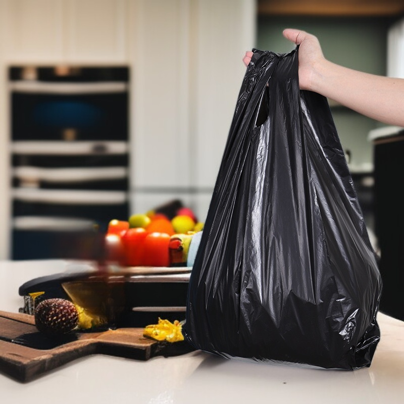 黒色厚手大型使い捨てビニールゴミ袋 家庭・学校・オフィス・キッチン用