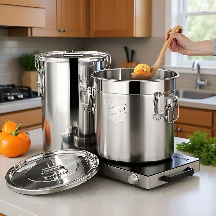 食品保存容器と密閉バケツ