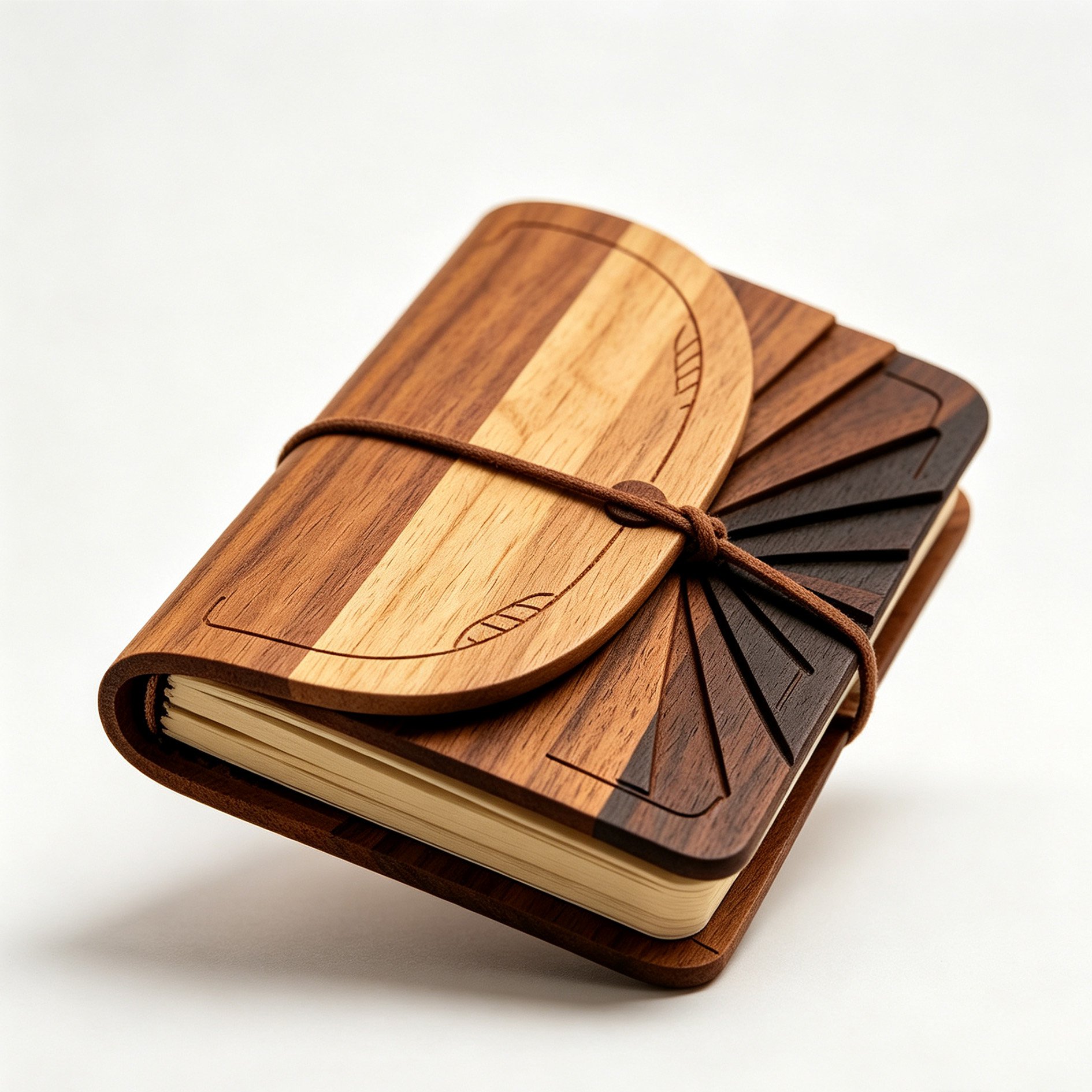 Wood-carved patterned notebook