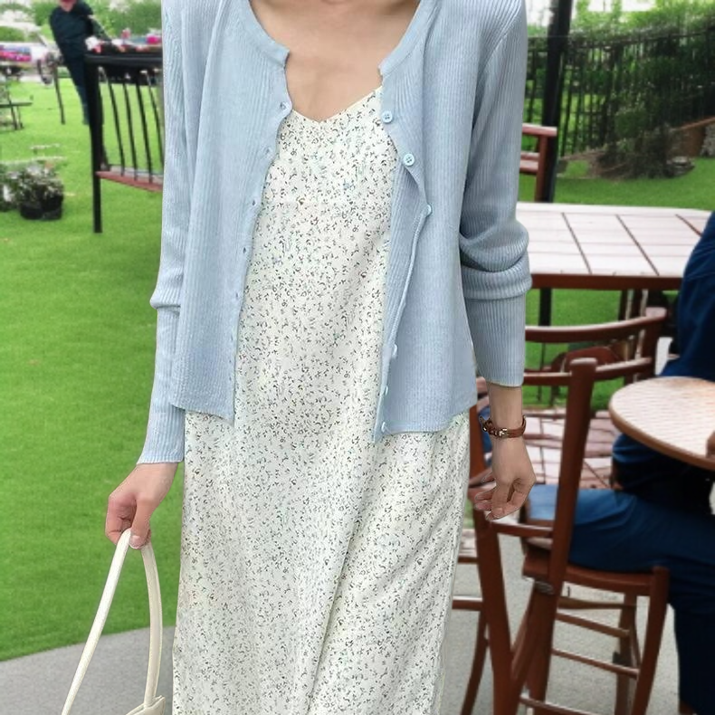 에어컨디셔너 카디건 니트 소프트 왁스 코트