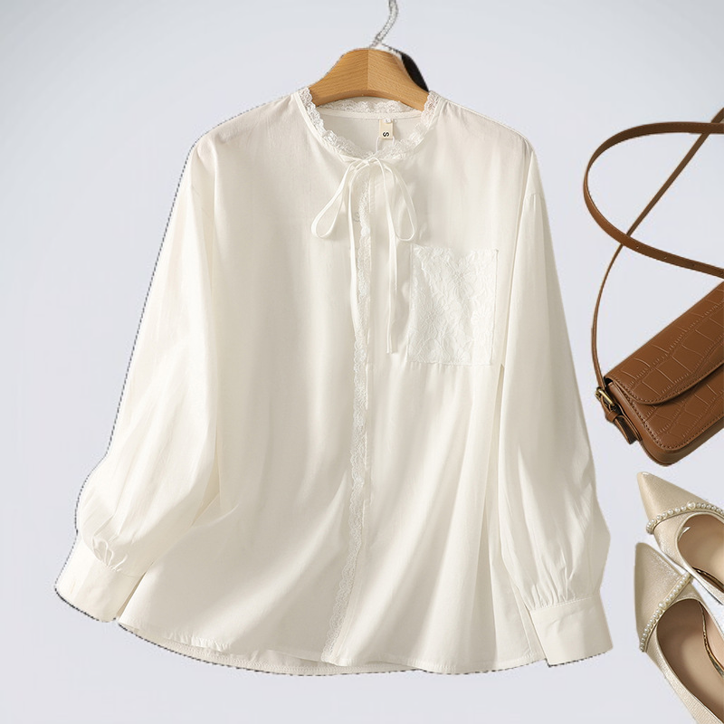 레이스 트리밍 유스풀 셔츠