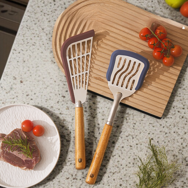 가정용 304 스테인리스 주걱 원목 손잡이 스테이크 생선구이 주방용품 실리콘 끈적임 냄비 주방용품 주걱