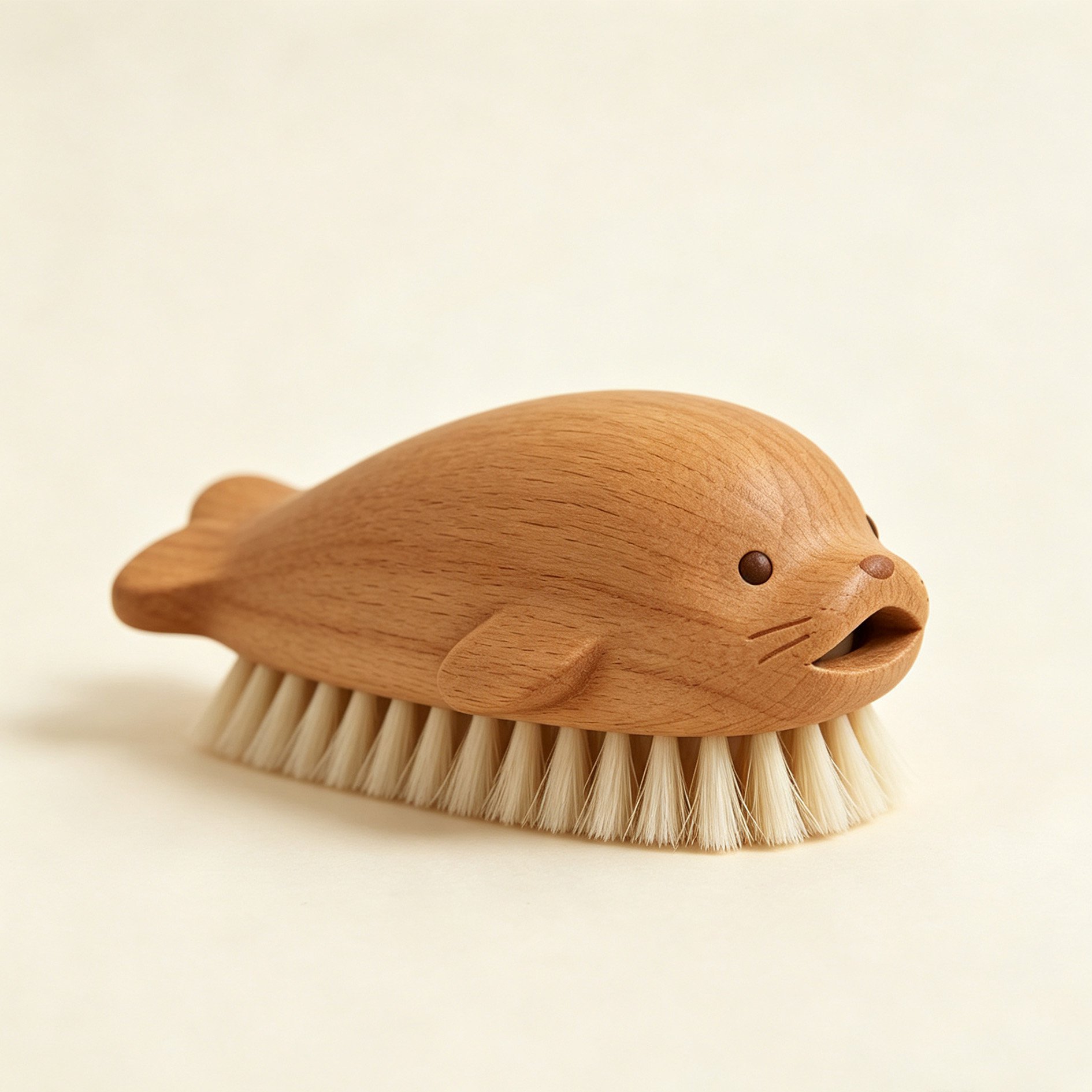 ラッコの木製クリーニングブラシ全体画像